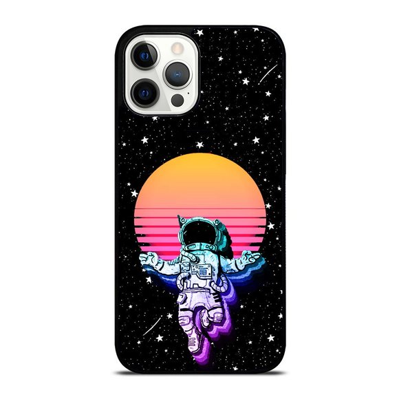 Synthwave Sunset Astronaut Retro Vintage Gift iPhone Case - Picture 1 of 1